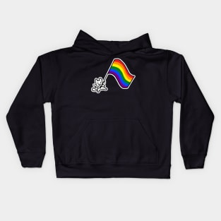 pride flag kitty Kids Hoodie